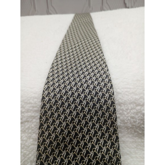 Beaufort Tie Rack Men's Luxury Tie 100% Silk Made In Italy Smooth Geometric EUC - Picture 12 of 16